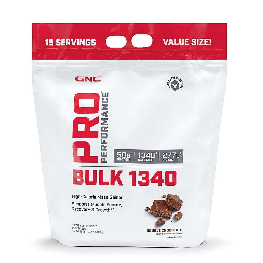 Gnc Pro Performance Bulk 1340, Gainer De Proteínas Y Carbohidratos Con Sabor A Chocolate, 5443 G