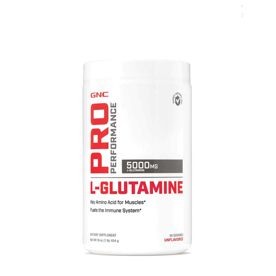 Gnc Pro Performance mikronisiertes L-Glutamin 5000 mg, mikronisiertes L-Glutamin-Pulver ohne Geschmack, 454 g