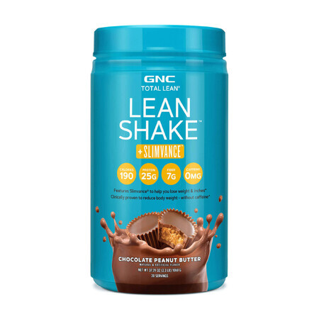 Gnc Total Lean Lean Shake + Slimvance, Eiwitshake met Slimvance, Chocoladesmaak en Pindakaas, 1060 G