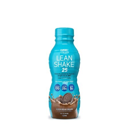 Gnc Total Lean Lean Shake 25, Frullato Proteico Rtd Con Biscotti Al Gusto Crema, 414 Ml