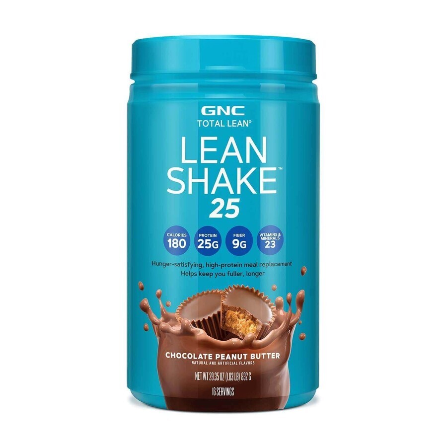 Gnc Total Lean Lean Shake 25, frullato proteico, al gusto di cioccolato e burro di arachidi, 832 G