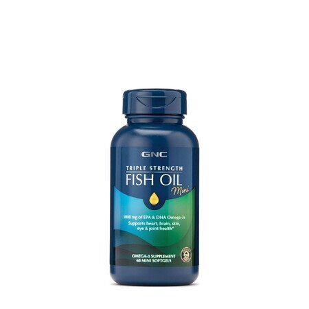 Gnc Triple Strength Fish Oil, Fish Oil Mini Capsules, 60 Cps