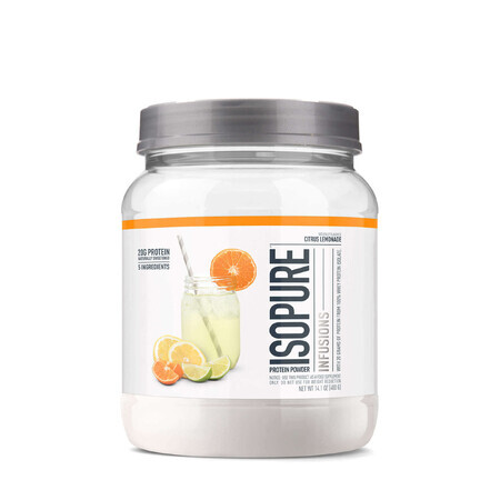 Infusi Isopure, proteine ​​del siero di latte isolate, al gusto di agrumi, 400 G