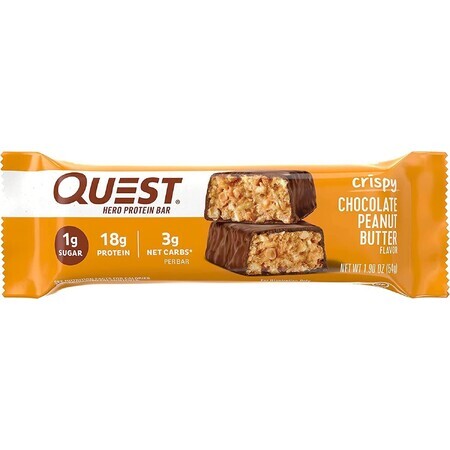 Quest Hero Crispy Chocolate Flavored Protein Peanut Butter Bar, 54 G