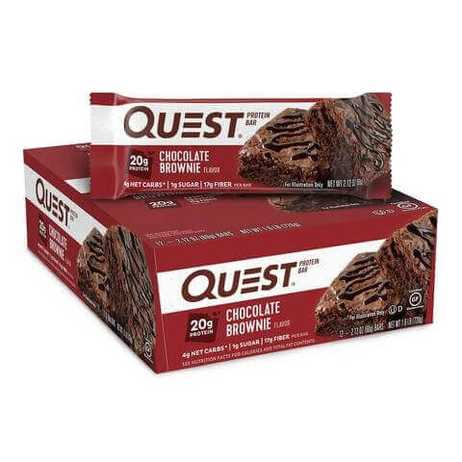 Quest Protein Bar, Barrita de proteínas, sabor a tarta de chocolate, 60g