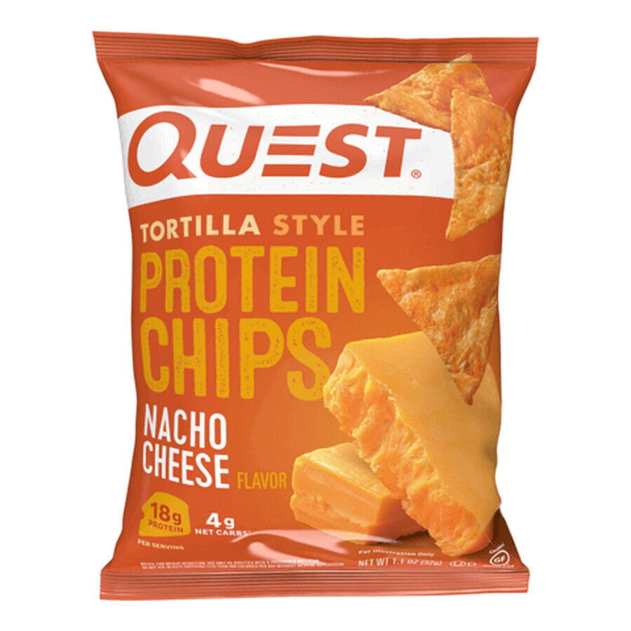 Quest Tortilla Style Protein Chips, Nacho Cheese Flavored Tortilla Chips, 32 G