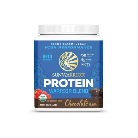 Sunwarrior Plant-based Organic Protein, Organic Vegan Protein, Chocolate Flavored, 375 G