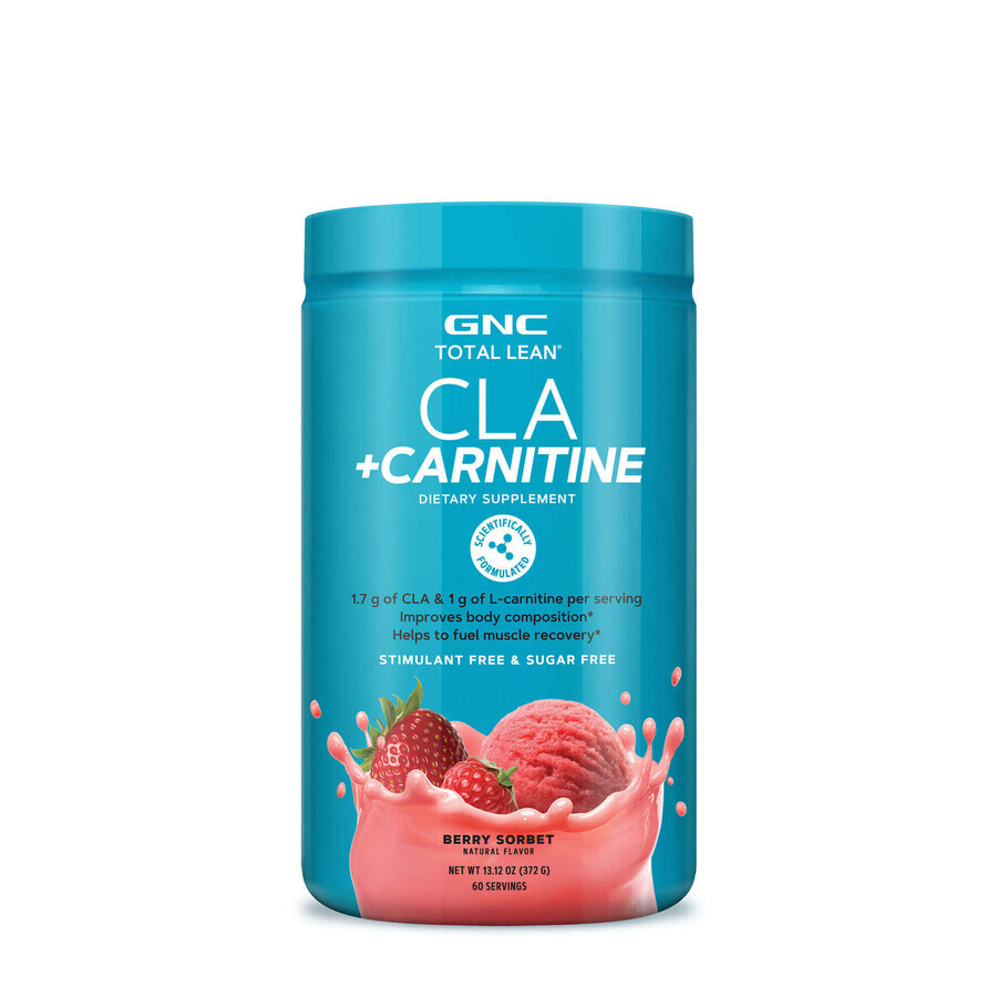 Total Lean Cla + Carnitine, Geconjugeerd linolzuur en carnitine, met bessensuikersmaak, 372 G