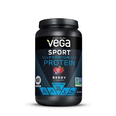 Vega Sport Premium Protein, proteine ​​vegetali, al gusto di frutti di bosco, 801 G
