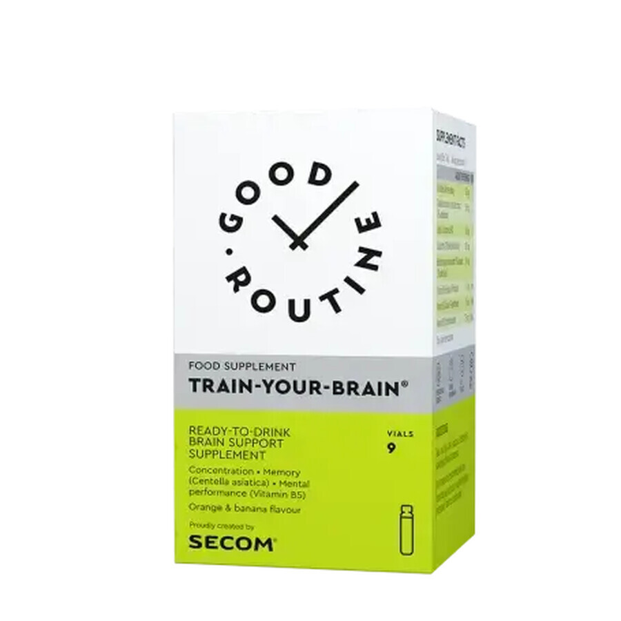 Train-Your-Brain, 9 viales 25 ml, Buena rutina SECOM