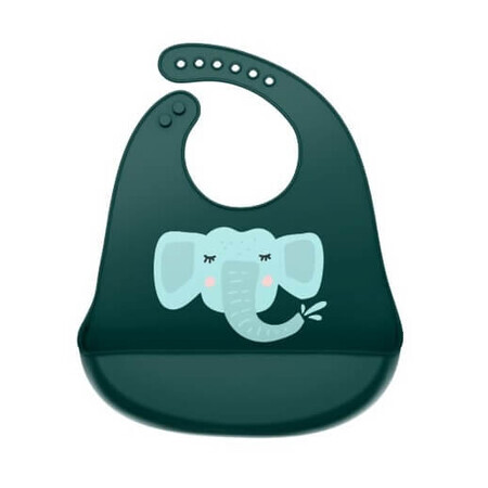 Silicone bib with pocket, Elefant, Coccorito