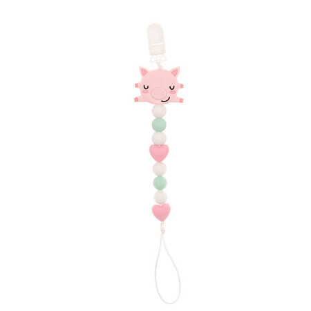 Pacifier Chain, Pink Piggy, Coccorito