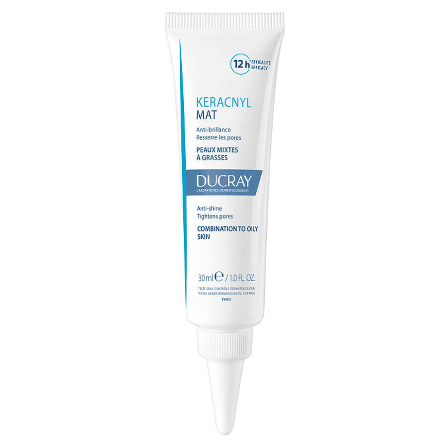 Ducray Keracnyl - Gel Crema Opacizzante Mat per Pelli Grasse e Miste, 30ml