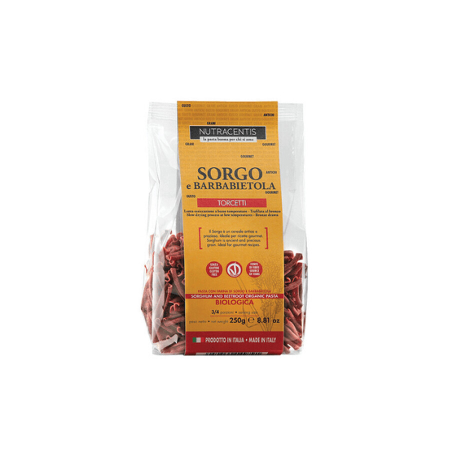 Pasta di sorgo e barbabietola biologica, 250 g, Nutracentis