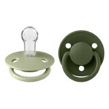 Lot de 2 sucettes rondes universelles en silicone De Lux, 0-3 ans, Sage - Hunter Green, Bavoirs