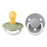 Lot de 2 sucettes phosphorescentes avec tétine ronde universelle en latex De Lux Glow, +0 mois, Sage - Cloud, Bavoirs