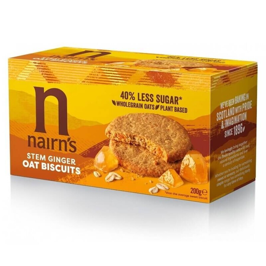 Whole oat biscuits with ginger, 200 g, Nairns