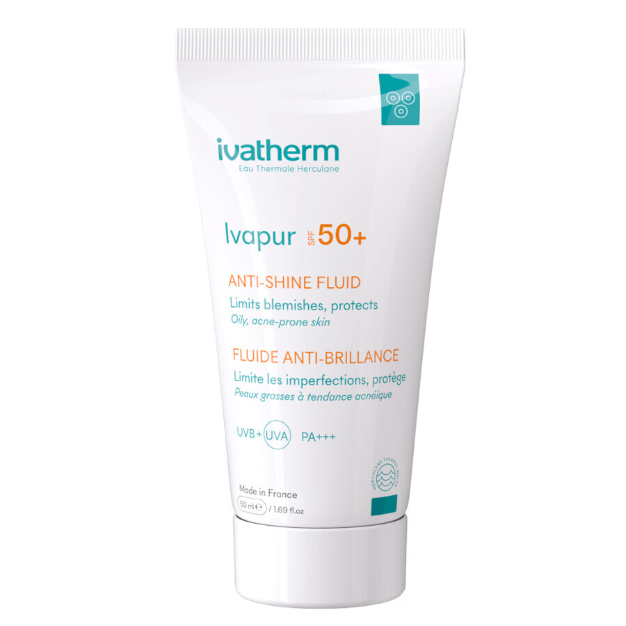 Ivapur Fluide Anti-Brillance avec SPF 50+, 50 ml, Ivatherm