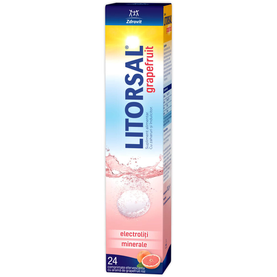 Litorsal electrolytes with grapefruit flavour, 24 effervescent tablets, Zdrovit