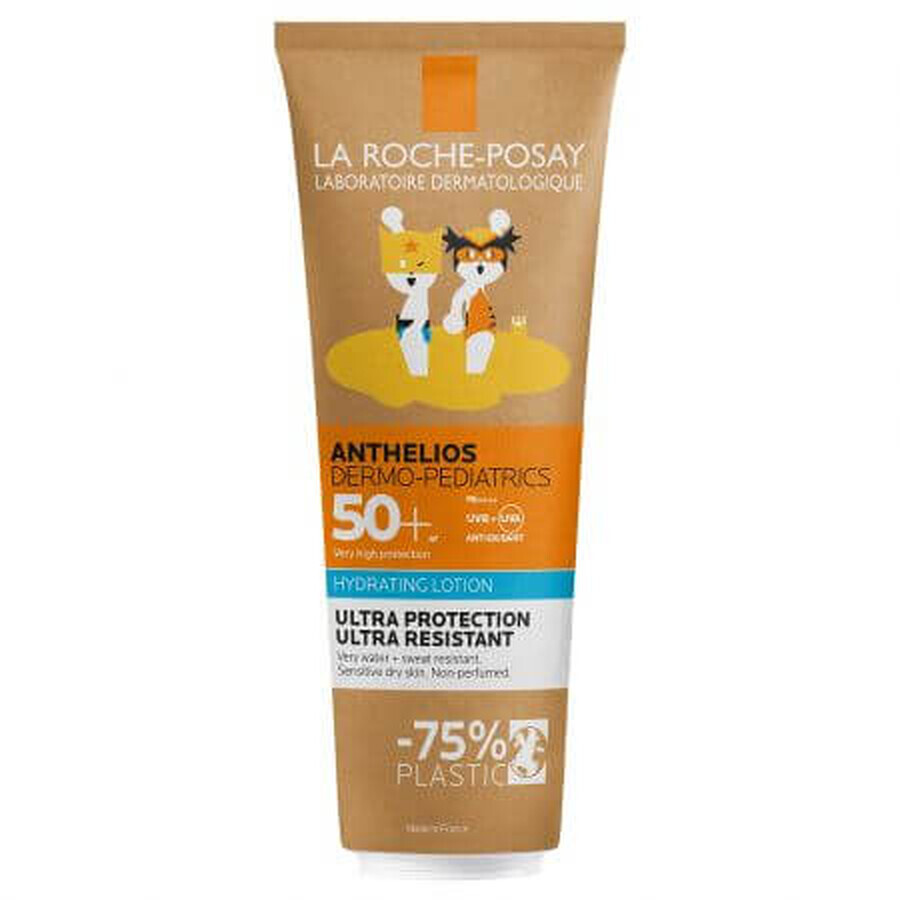 Lozione idratante con protezione solare SPF 50+ per viso e corpo Anthelios Dermo-Pediatrics Eco Tube, 75 ml, La Roche-Posay