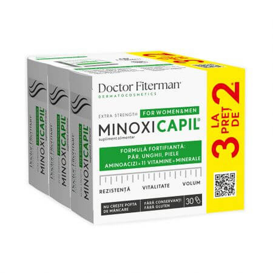 Confezione Minoxicapil, 3 x 30 capsule, Dottor Fiterman