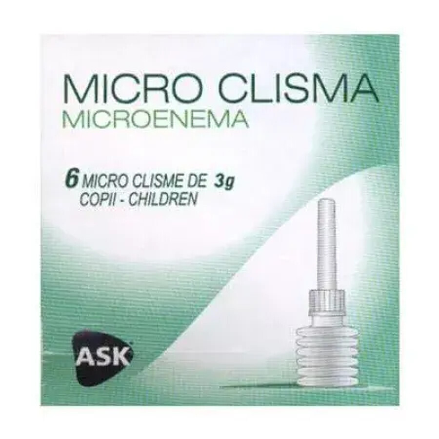 Micro enema for children, Microenema, 6 pieces, Amc Pharma Solutions