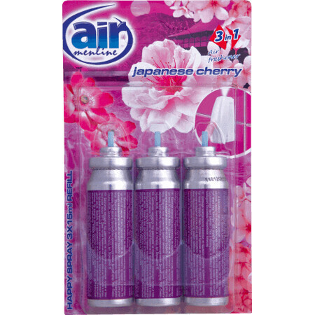 Air Menline Deodorante spray di ricambio per ambienti al gusto di ciliegia, 3 pz