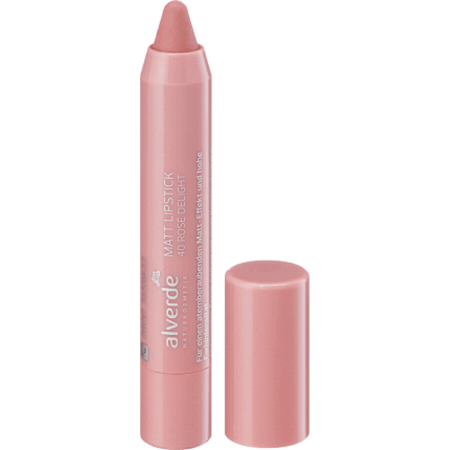 Alverde Naturkosmetik Rossetto opaco 40 rose delizia, 3,7 ml