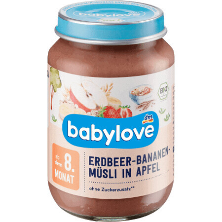 Babylove aardbei, banaan, mos &amp; appel 8+ ECO, 190 g