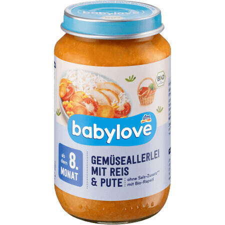 Babylove groente met rijst &amp; kalkoen 8+ ECO, 220 g