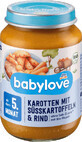 Carote Babylove, patate dolci con manzo 5+ ECO, 190 g