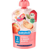 Babylove Purea di pesca con banana e mela ECO, 12+, 100 g