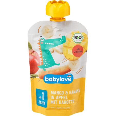 Babylove Mangozakjes met banaan en wortel ECO, 12+, 100 g