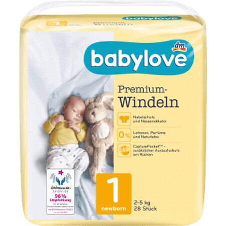 Babylove Premium Diaper Number 1, 28 pcs