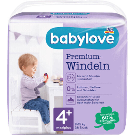 Pannolini Babylove Premium numero 4+, 38 pz