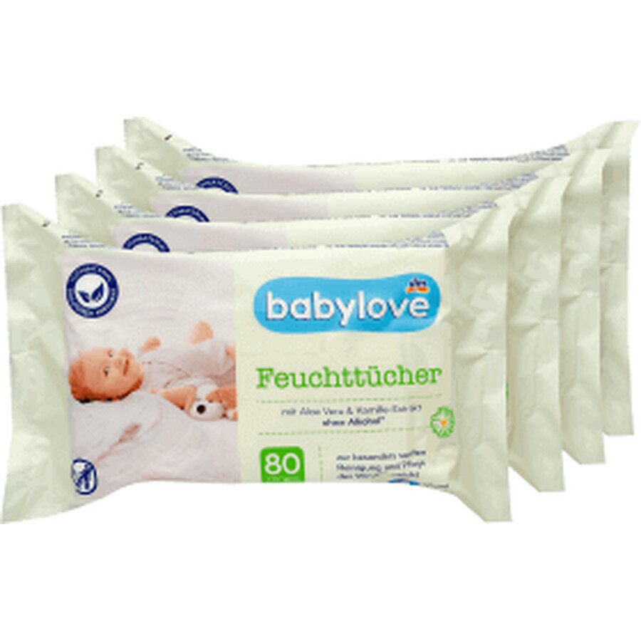 Babylove Salviette umidificate 4 confezioni, 320 pz