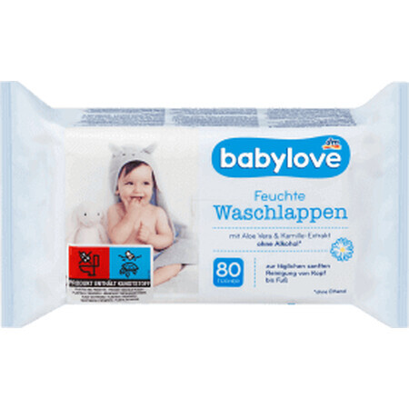 Babylove Aloë Wet Wipes, 80 stuks