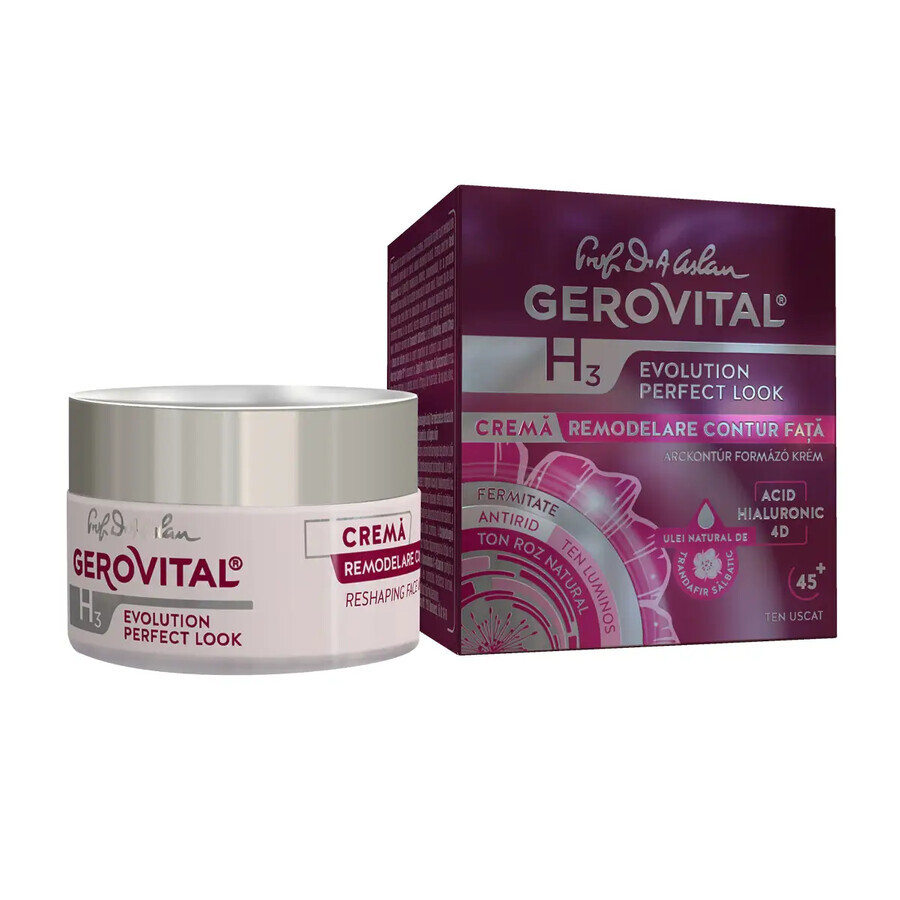 Crema Rimodellamento Contorno Viso, Gerovital H3 Evolution Perfect Look, 50 ml, Farmec