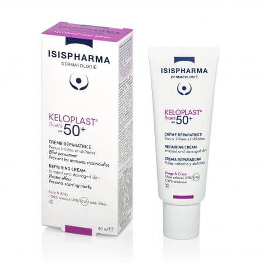 Isispharma Keloplast Crema Reparadora de Cicatrices FPS 50+, 40 ml