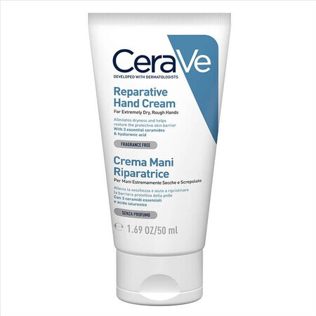 CeraVe Crema Mani Riparatrice, Mani molto secche e screpolate, 50 ml 