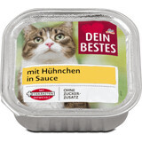 Dein Bestes braadpan nat kattenvoer gevogeltevlees in saus, 100 g