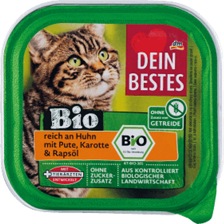 Dein Bestes ECO alimento umido con pollo e tacchino per gatti, 100 g