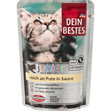 Dein Bestes sachet wet food for junior cats turkey in gravy, 100 g