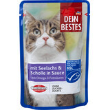 Dein Bestes pouch wet cat food salmon &amp;cambie, 100 g