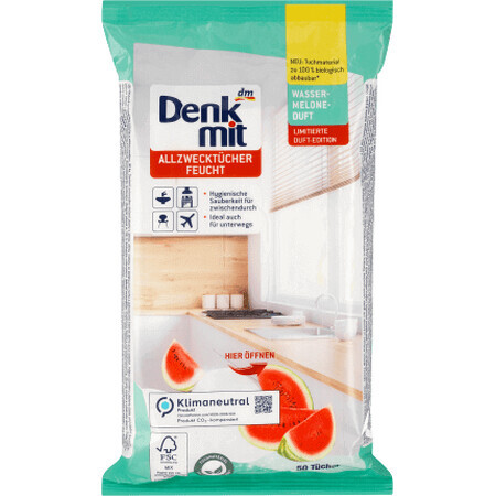 Denkmit Watermelon wet wipes, 50 pcs