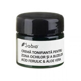 Cremă tonifiantă cu acid ferulic și aloe vera pentru zona ochilor și a buzelor, 15 ml, Sabio