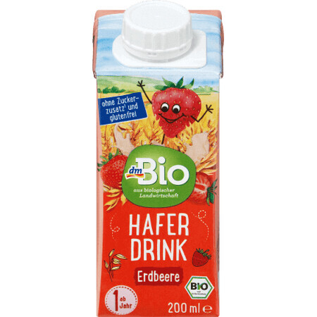 DmBio bebida de avena con fresas 1 año ECO, 200 ml