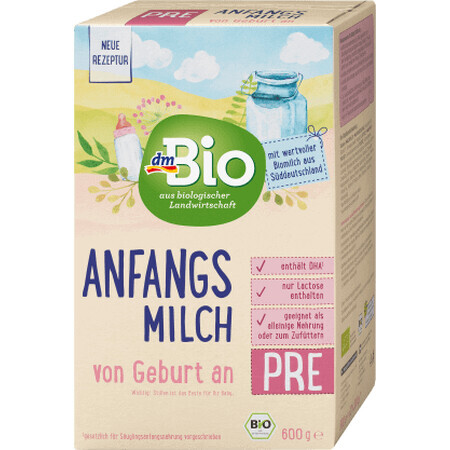 DmBio Anfangsmilch Pre Bio von Geburt an, 600 g