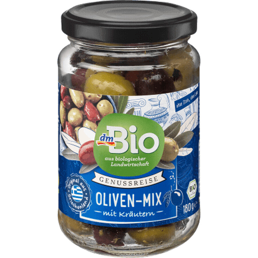 DmBio Mix di olive alle Erbe Aromatiche ECO, 180 g