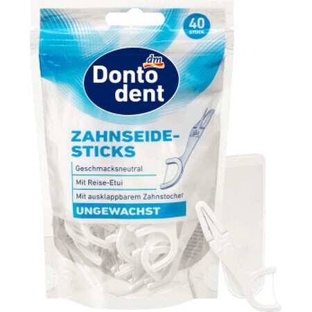 Dontodent Sticks unwaxed floss, 40 pcs